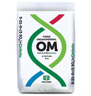 Toros Organomineral 9-21-0 + (5 SO3) + (1 Zn) + 15 OM + 10 Humik&Fulvik Asit
